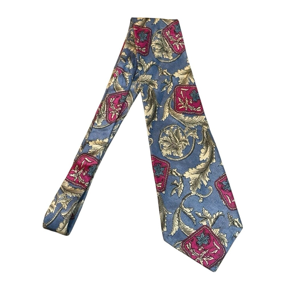 Vintage Bert Pulitzer Wide Silk Tie Floral Collectors Edition Strawbridge USA